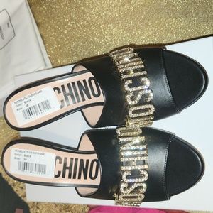 Moschino rhinestones mules